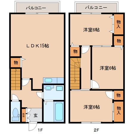 東生駒駅 徒歩7分 1-2階の物件間取画像